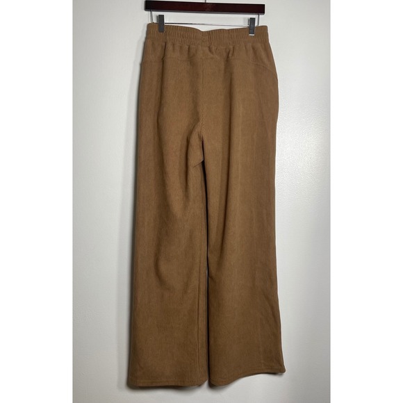 HALARA High Waisted Pocket Straight Leg Mop Corduroy Pants Medium Brown NEW - Picture 4 of 9